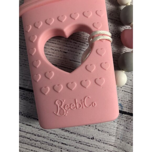 Beebico Coffee BPA Free Pacifier Clip Holder Set - Baby Teething Toys- Silicone - Picture 2 of 5